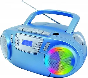FM-радіоприймач Soundmaster SCD5800BL з CD MP3 касетним магнітофоном LED USB мікрофоном і функцією караоке зі світловими ефектами synthetic.ua - Фото 1