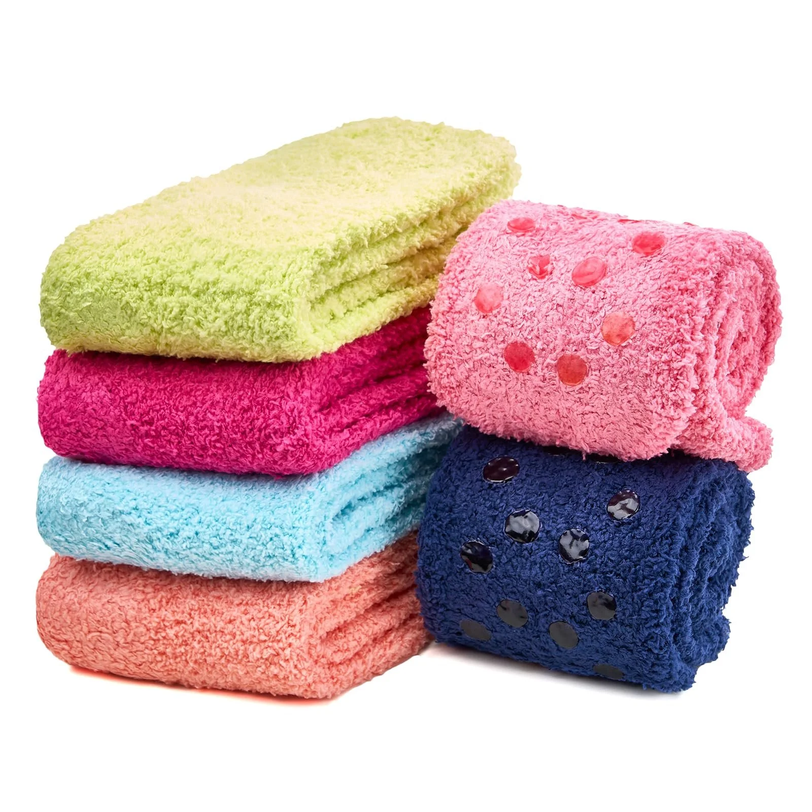 Носки с ABS sockenkauf24 Теплые Нескользящие Женские Носки-Стопперы (6 пар) Пушистые Теплые Зимние Носки Плюшевые Носки, фото №1