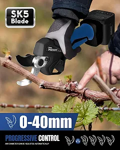 Секатор акумуляторний SWANSOFT PRU40, 40 мм, 21 В, 1050 Вт, 4 А·год x 2, синьо-чорний synthetic.ua - Фото 1