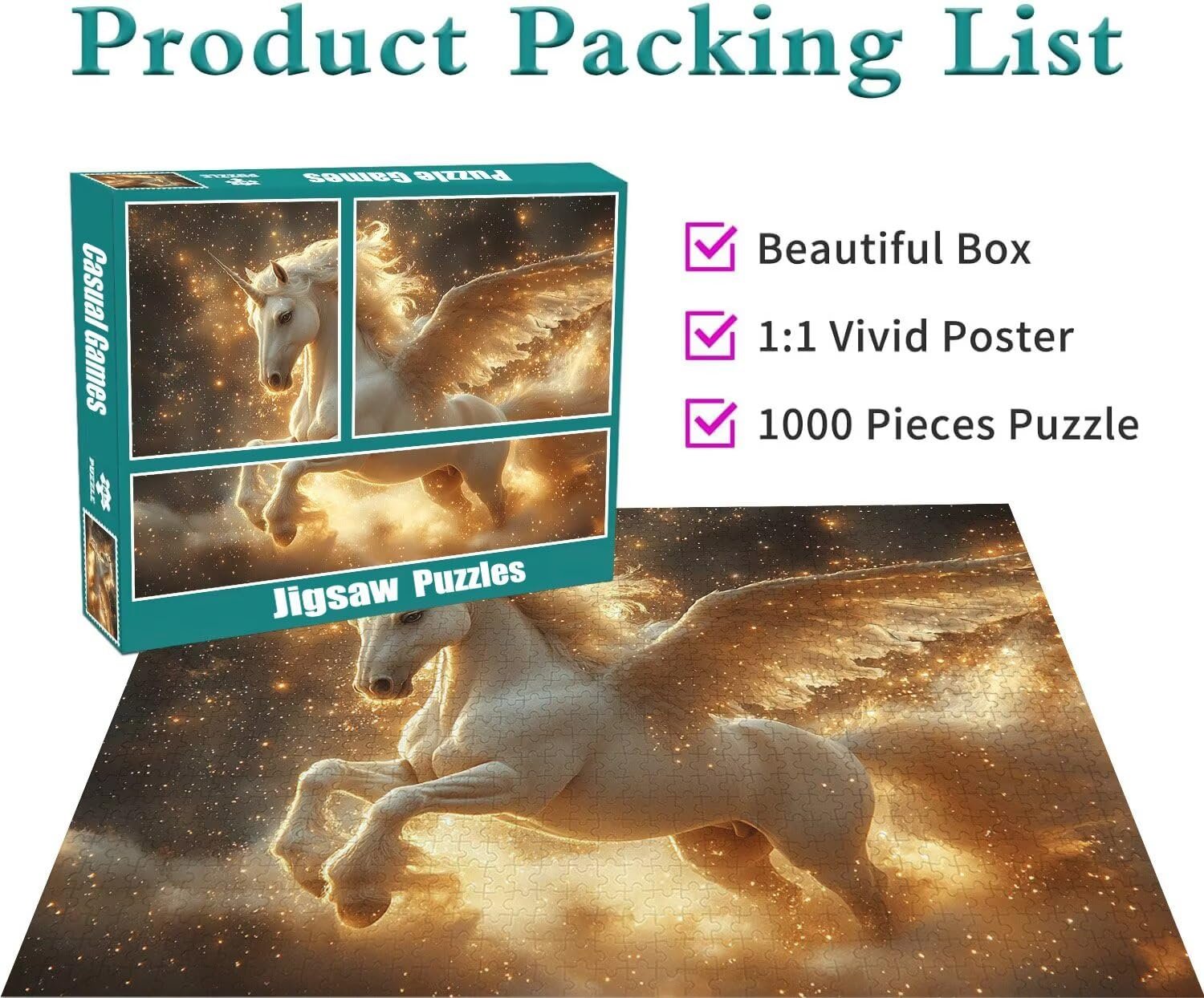 Пазл Classic Puzzles Unicorn Heavy Horse 1000 элементов 50 x 75 см T-85, фото №4 Пазл Classic Puzzles Unicorn Heavy Horse 1000 элементов 50 x 75 см T-85, фото №4