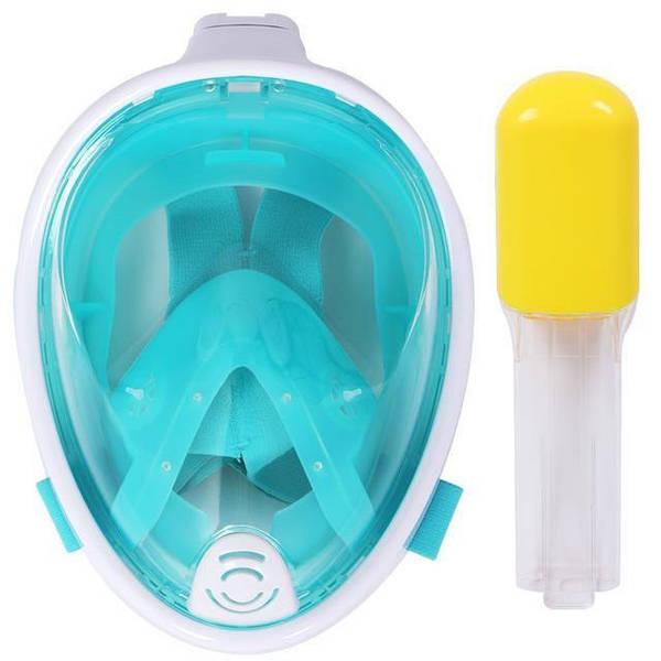 Маска полнолицевая Tribord Freebreath для снорклинга подводного плавания зеленая L-XL, фото №1