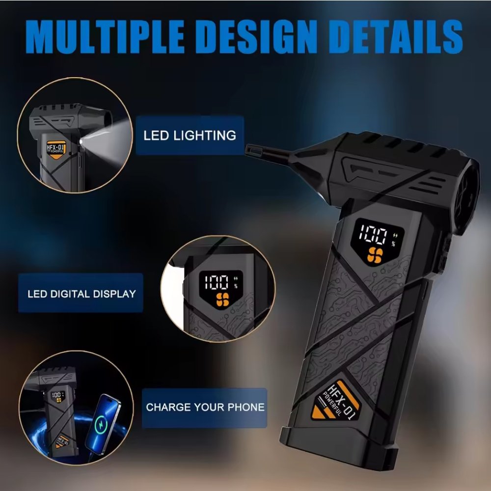 Портативний турбовентилятор Violent HFX-01 Turbo Jet Fan 680000 RPM Black, фото №11