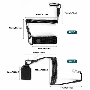 Брелок Paracord тактичний спіральний з карабіном чорний, Набір 3 шт. synthetic.ua - Фото 1