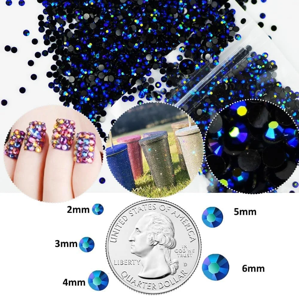 Стразы Смола Плоская Чёрный 3 мм SS12, фото №3