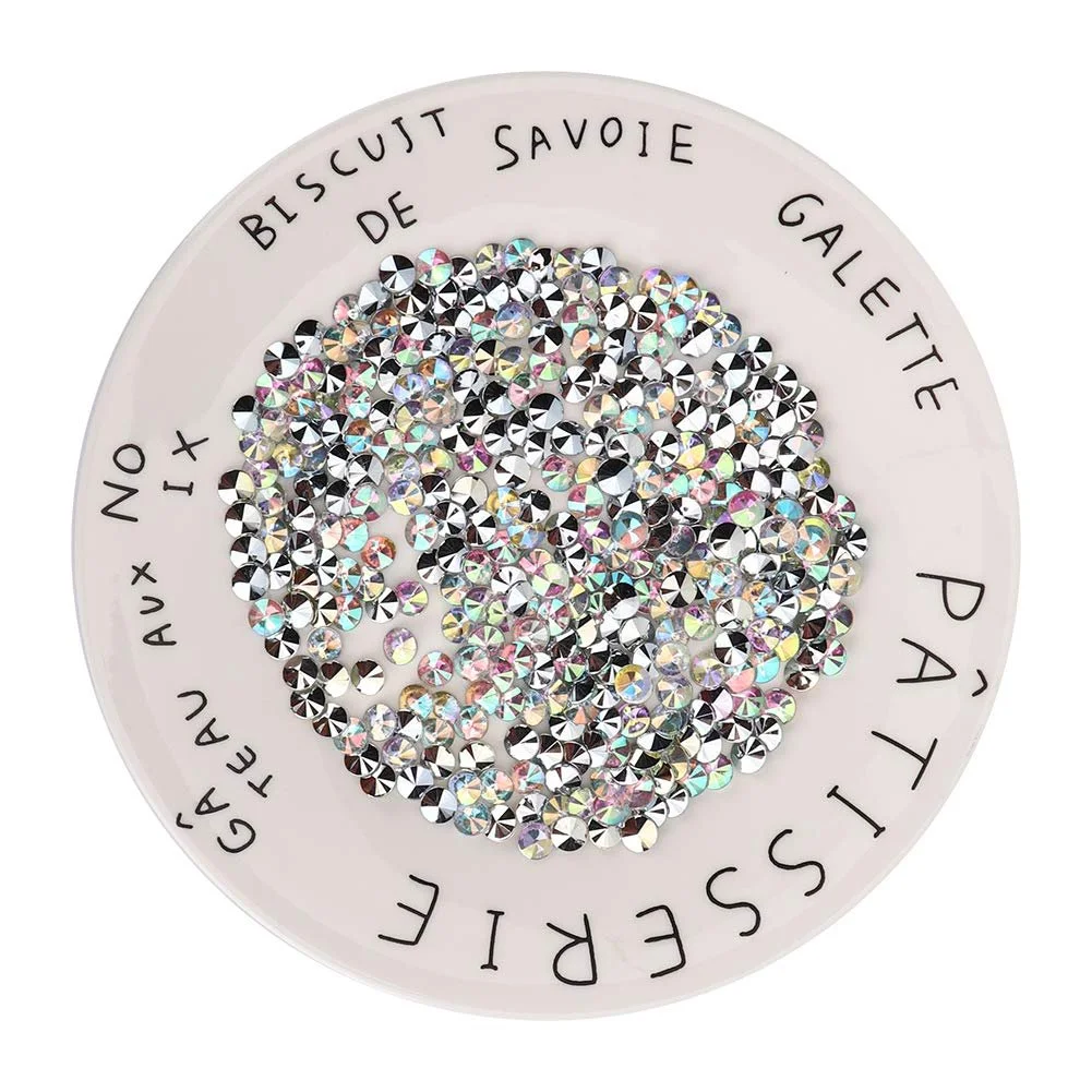 Стрази акрилові 8мм 1000 шт AB Кольорові, фото №7