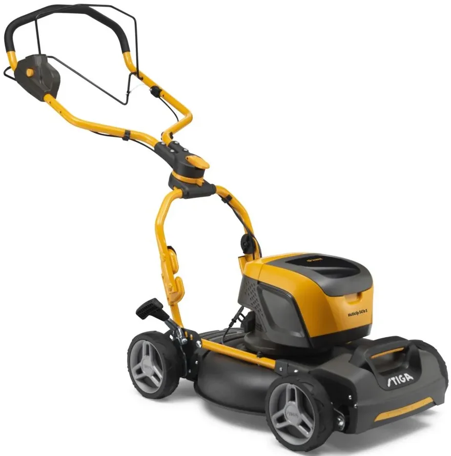 Акумуляторна газонокосарка Stiga Multiclip 547e Kit / 1300W / 48V 4Ah / до 500 м² / 45 см ширина скошування / Жовтий-чорний, фото №3