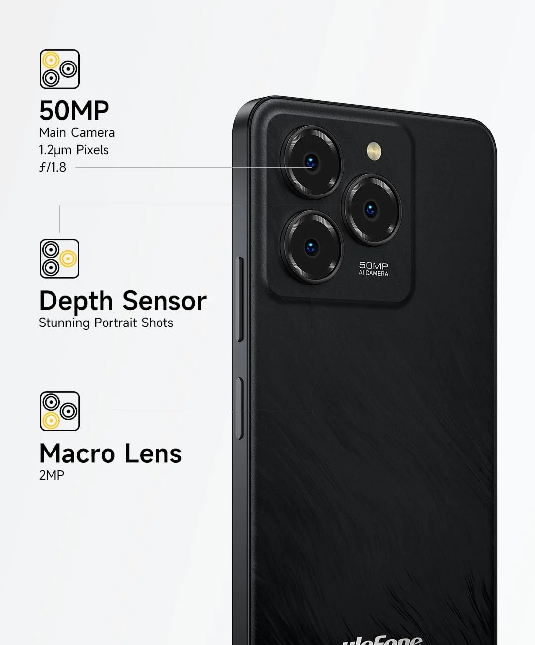 Смартфон Ulefone Note 20 Pro 8GB/256GB 6.75" 50MP+8MP+2MP 6000mAh Черный, фото №4