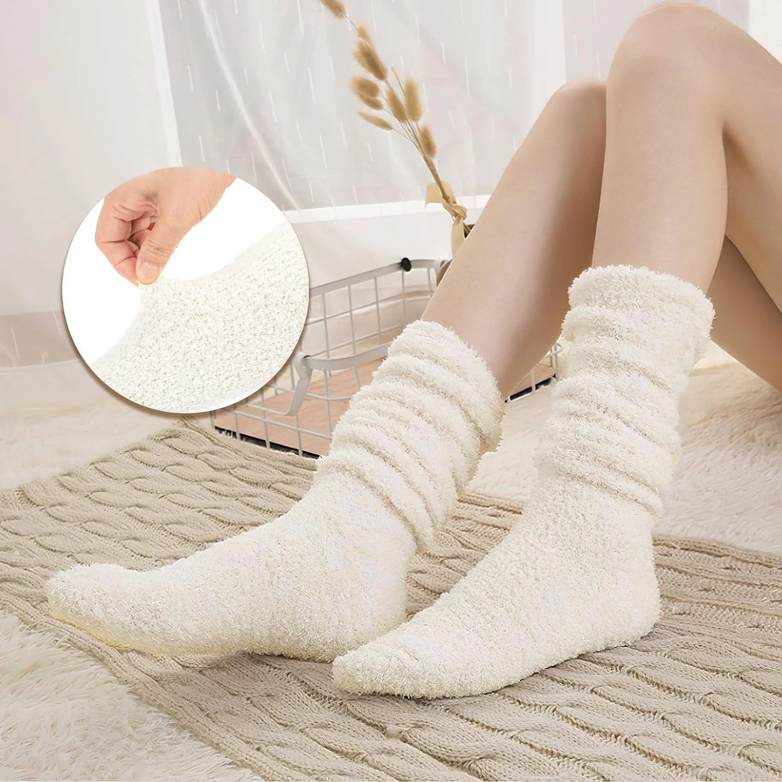 Колінні шкарпетки 4 пари, Пухнасті, фото №6