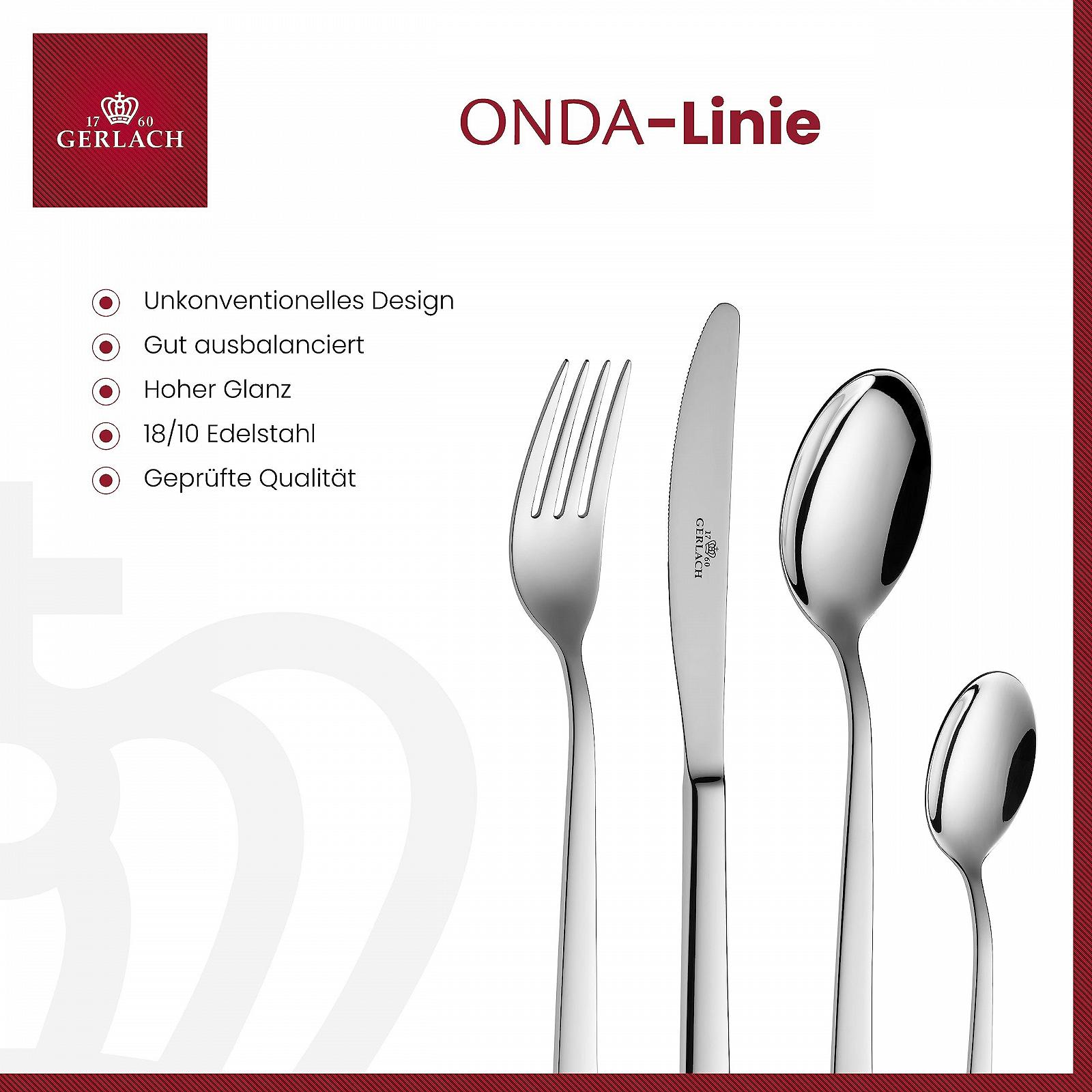 Набір столових приборів Gerlach Onda для 6 осіб, можна мити в посудомийній машині, фото №2 Набір столових приборів Gerlach Onda для 6 осіб, можна мити в посудомийній машині, фото №2
