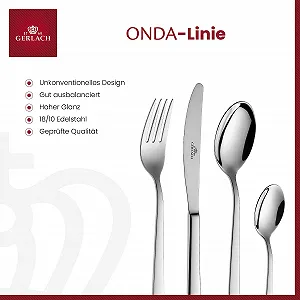 Набір столових приборів Gerlach Onda для 6 осіб, можна мити в посудомийній машині synthetic.ua - Фото 1