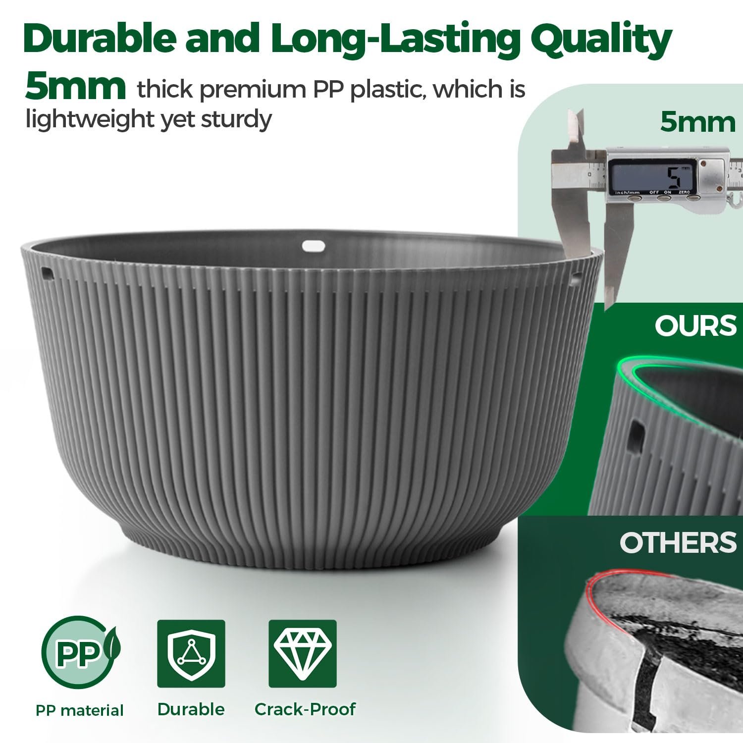 Підвісні вазони T4U Набір з 2 шт. Φ25 см з ланцюгами та системою поливу Чорний матовий, фото №3 Підвісні вазони T4U Набір з 2 шт. Φ25 см з ланцюгами та системою поливу Чорний матовий, фото №3