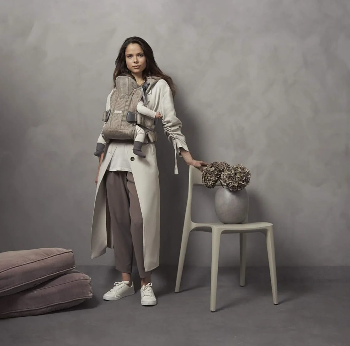 Дитячий рюкзак-переноска BabyBjörn One Air / 3D сітка / Бежевий, фото №4