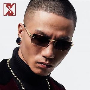 Сонцезахисні окуляри Ретро Без оправи SHEEN KELLY Прямокутні Ультра synthetic.ua - Фото 1