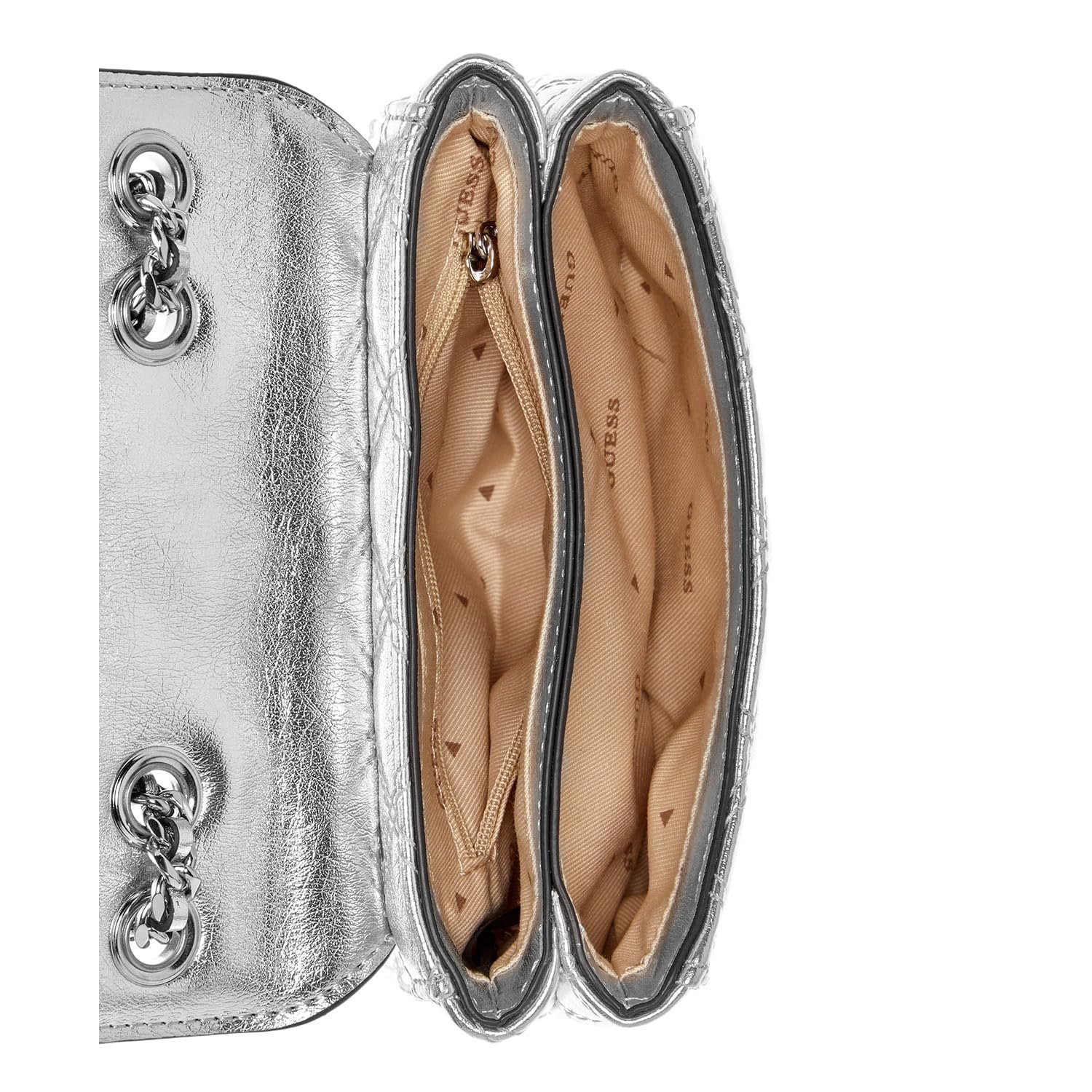 Сумка GUESS Giully Mini 2 Compartment Convertible Flap XS Silver, фото №5