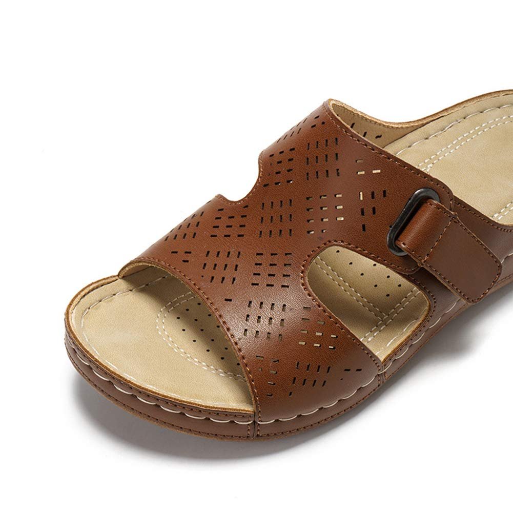 Шлепанцы CrEev женские с открытым носком кожаные., фото №3