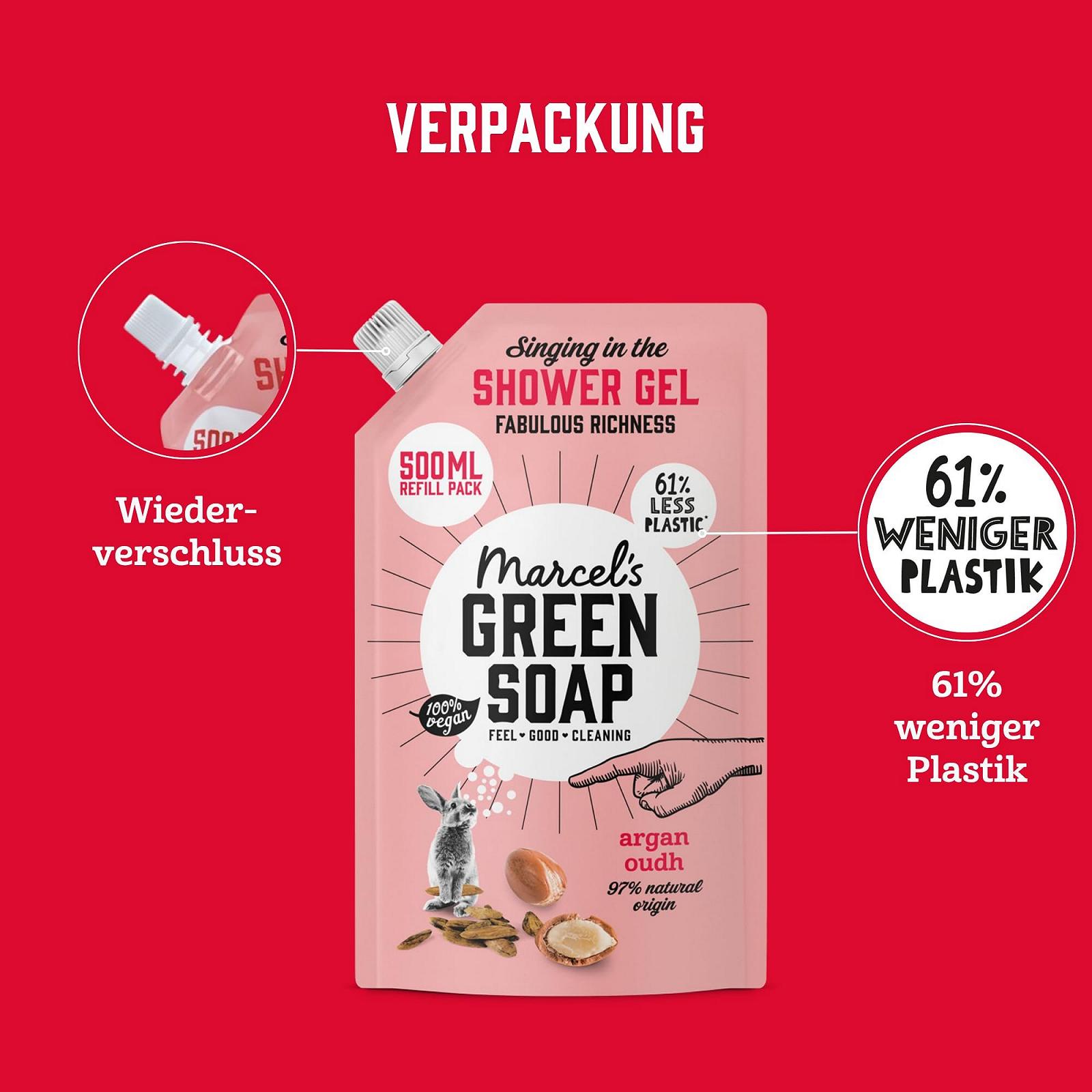 Гель для душа Marcel's Green Soap Argan & Oudh 500 мл, фото №5