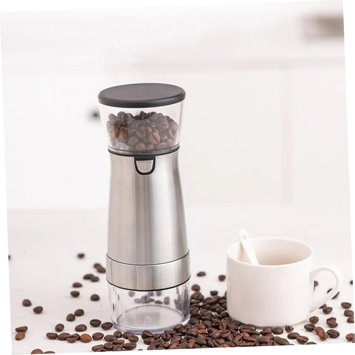 Электрическая кофемолка Cold Press Juicer для перца, эспрессо, нержавеющая сталь, регулируемая, керамический сердечник, серебряная, фото №5 Электрическая кофемолка Cold Press Juicer для перца, эспрессо, нержавеющая сталь, регулируемая, керамический сердечник, серебряная, фото №5