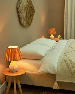 Настільна лампа Arwadito Керамічна Основа-ваза Конусний паперовий абажур З вимикачем Білий synthetic.ua - Фото 1