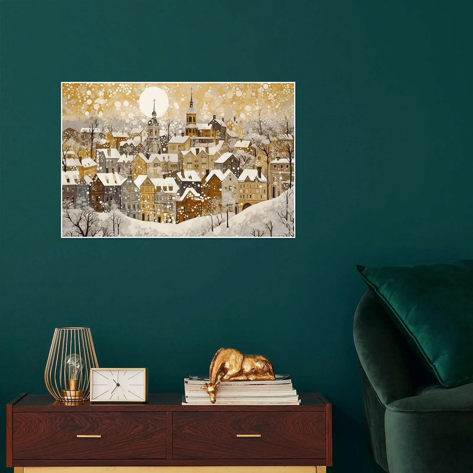 Постер Michael Artefacti Golden Winter in the City 90 x 60 см Золотистый, фото №6 Постер Michael Artefacti Golden Winter in the City 90 x 60 см Золотистый, фото №6