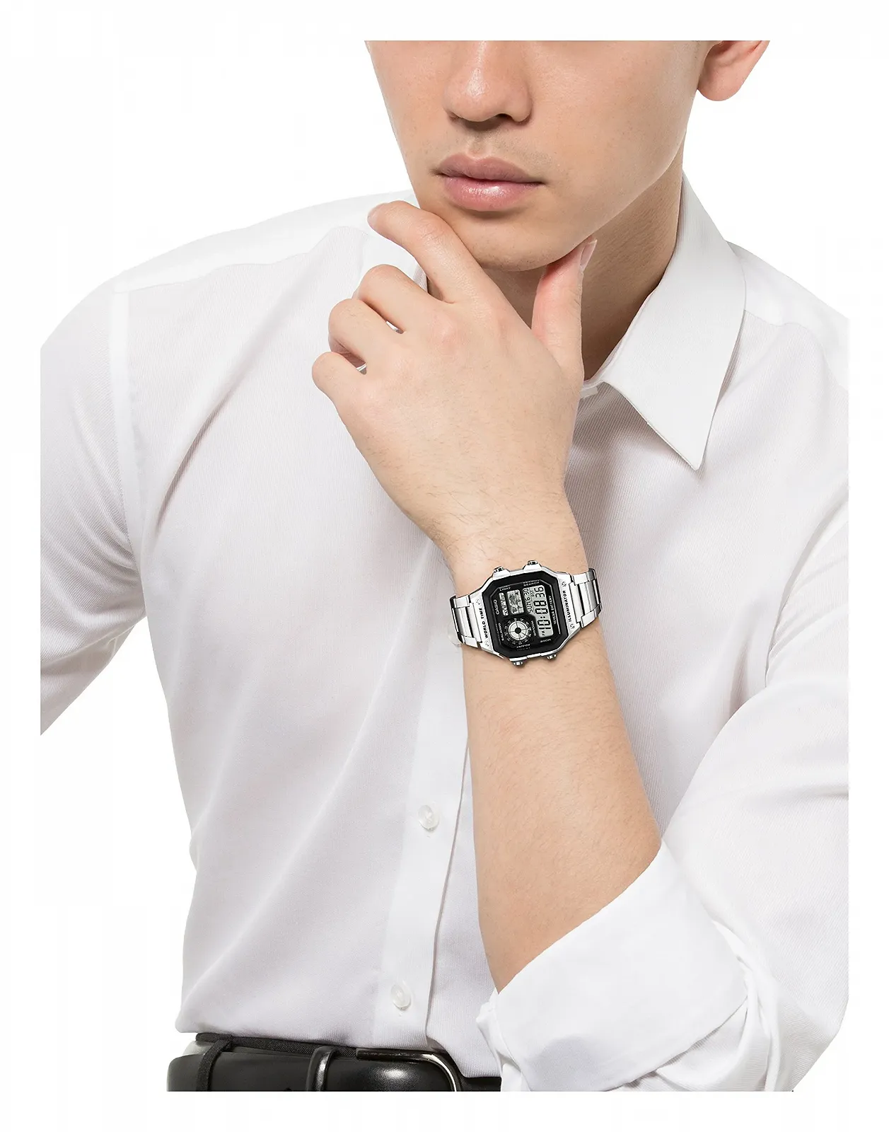 Годинник наручний Casio Sports для чоловіків цифровий кварцовий AE-1200WHD-1A, Сірий/Металік, Спортивний, фото №7 Годинник наручний Casio Sports для чоловіків цифровий кварцовий AE-1200WHD-1A, Сірий/Металік, Спортивний, фото №7