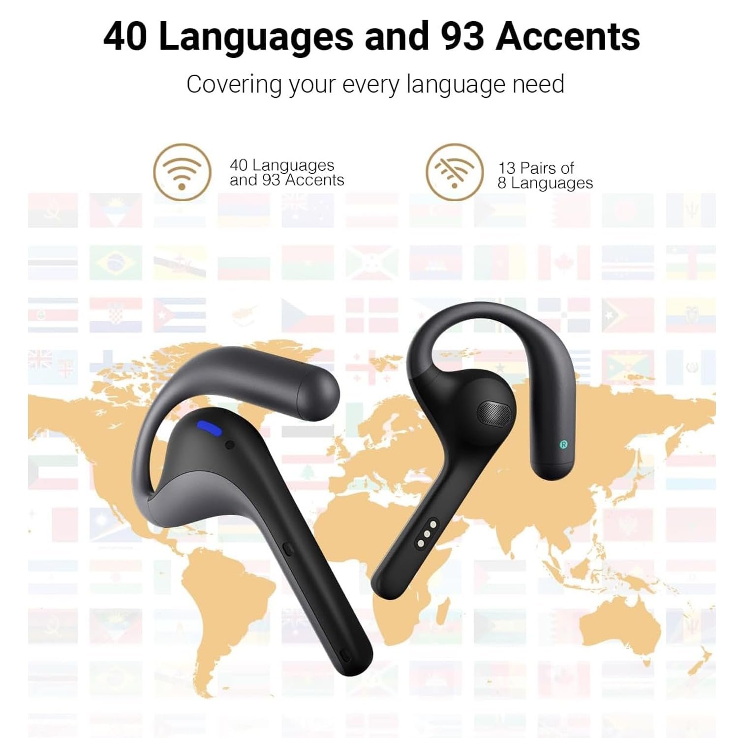 Наушники AI Timekettle W4 Pro, Мировой и голосовой помощник с AI переводом для 40 языков и 93 акцентов, фото №2