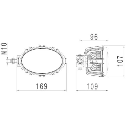 Рабочая фара HELLA 1GA 996 661-031 для MANITOU, фото №3 Рабочая фара HELLA 1GA 996 661-031 для MANITOU, фото №3