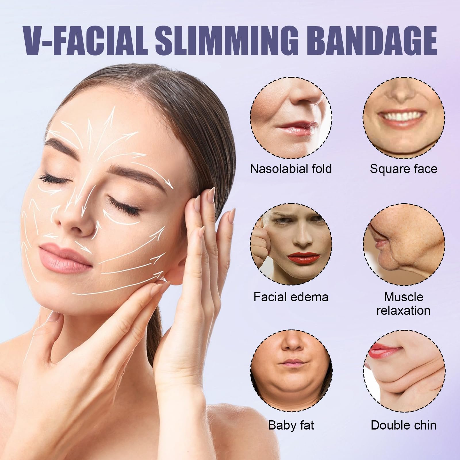 Маска для обличчя V-подібної форми для сну (2 шт.) Маска для видалення подвійного підборіддя, фото №4
