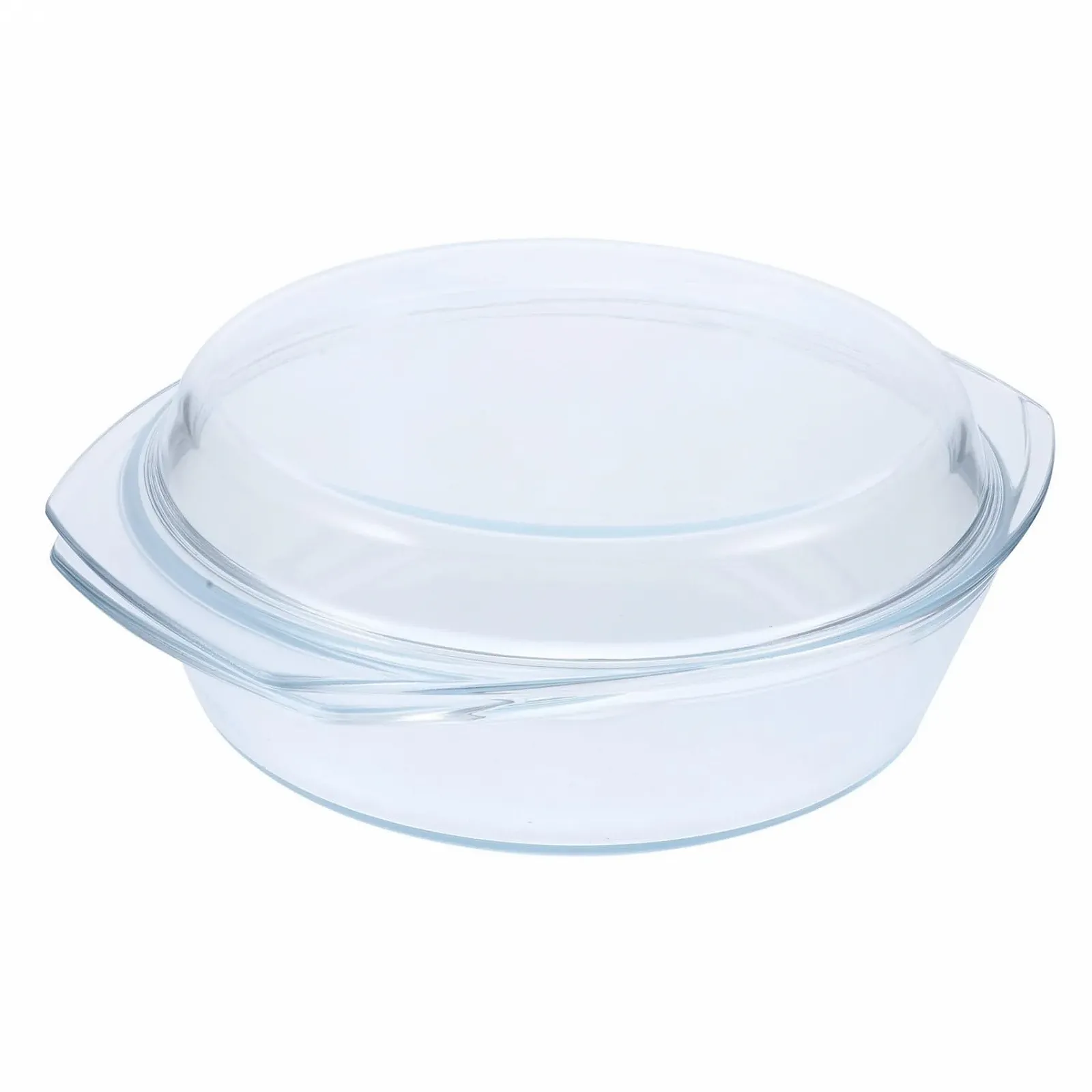 Скляна форма для запікання з кришкою термостійка для мікрохвильової печі та посудомийної машини, фото №1