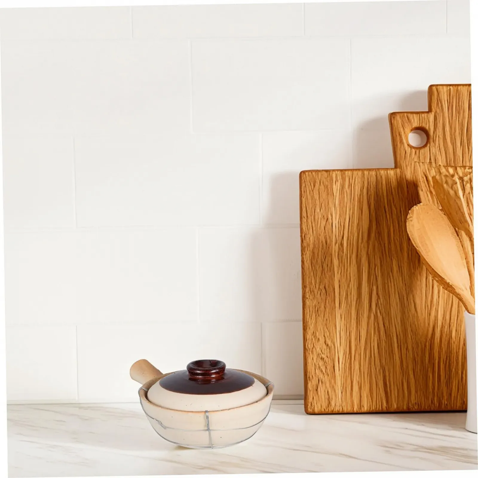 Керамический горшок Cabilock Традиционный китайский одноручный с железной ручкой жаропрочный, фото №4