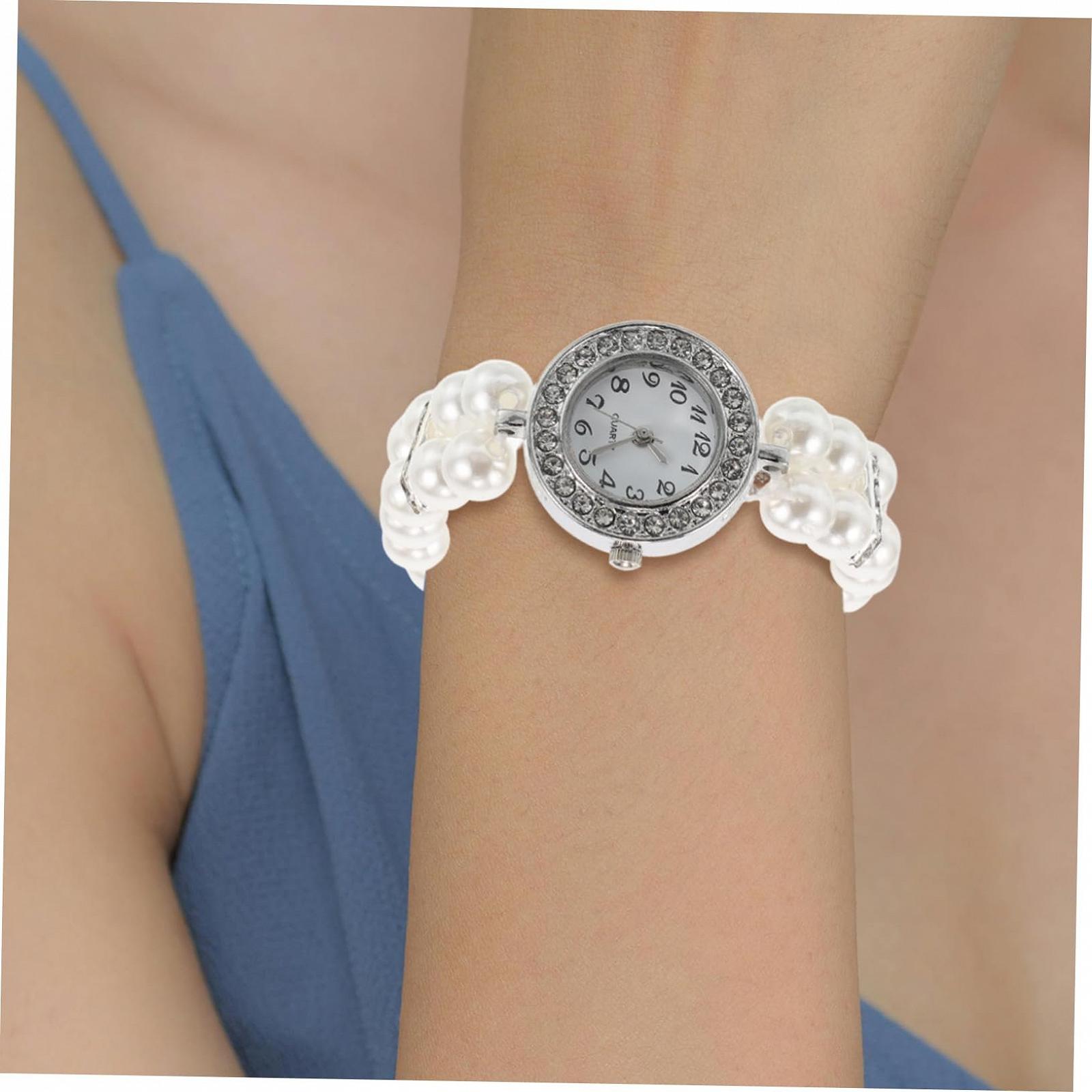 Ювелирные часы-браслет с жемчугом PartyKindom Винтажные часы Золотые часы Reginald Bling Watch Minnowxy, Белый, фото №5 Ювелирные часы-браслет с жемчугом PartyKindom Винтажные часы Золотые часы Reginald Bling Watch Minnowxy, Белый, фото №5