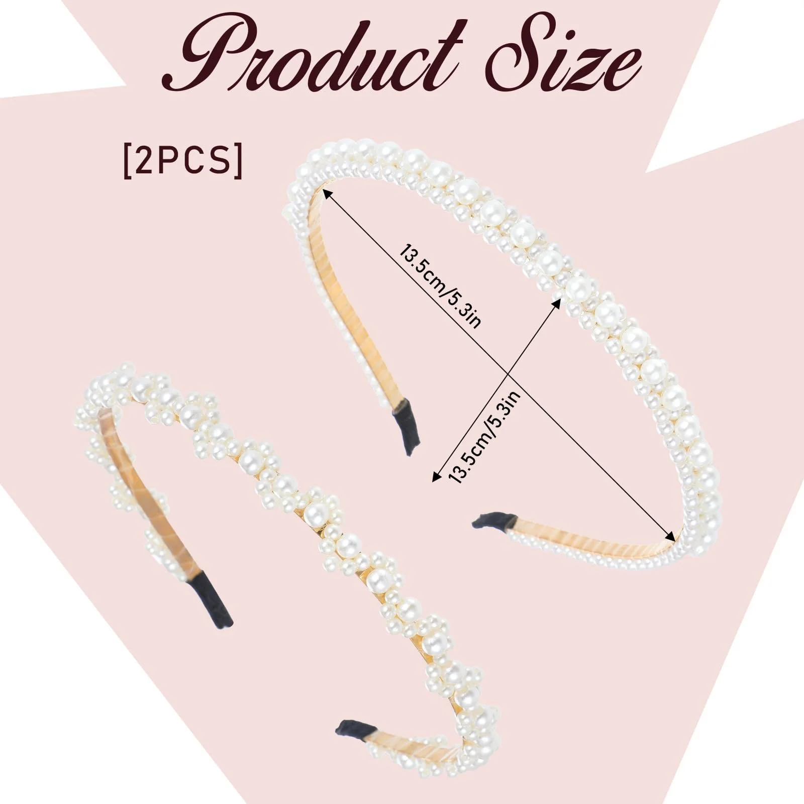 Обруч Стразы Имитация Жемчуга, фото №2