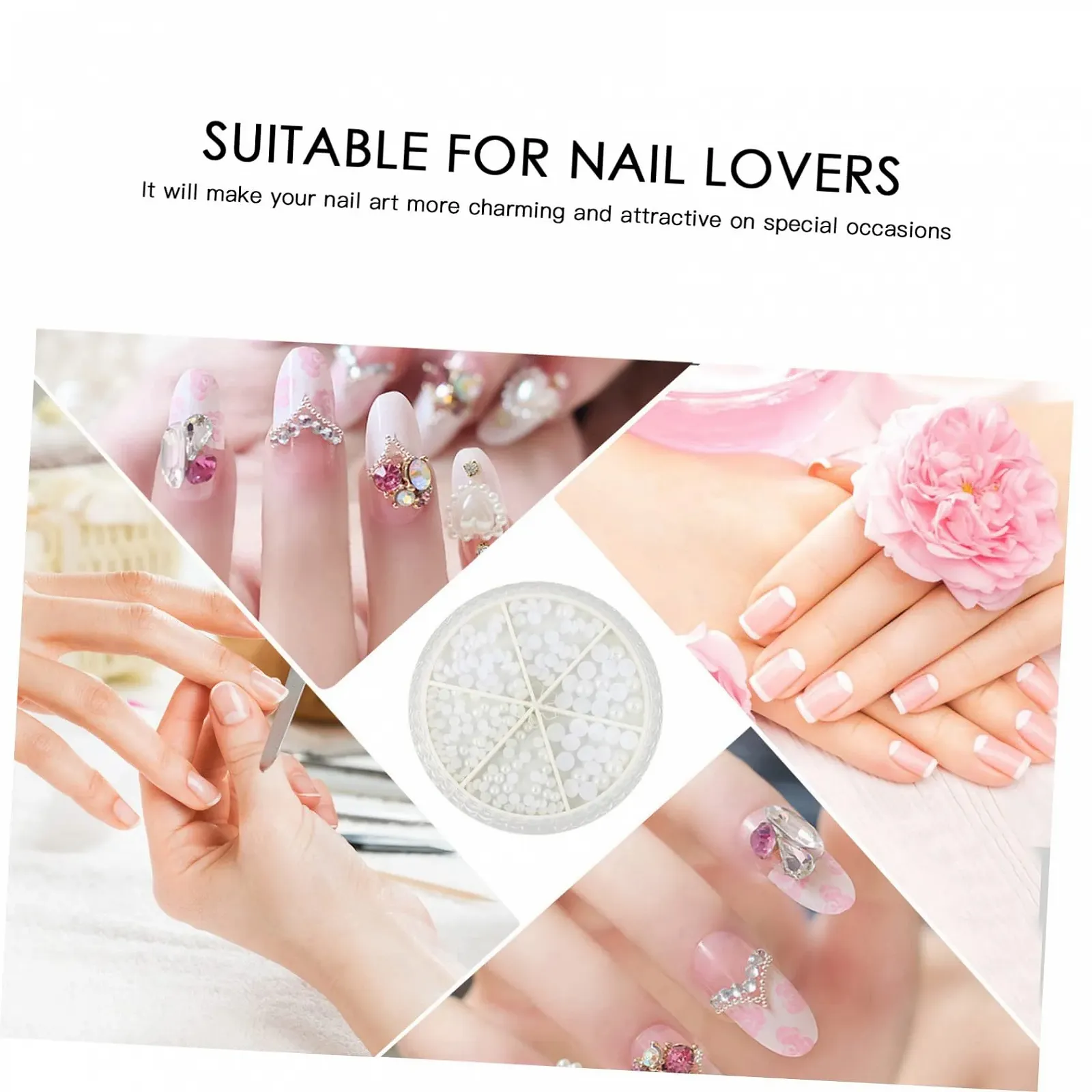 Украшения для ногтей Mikinona 2 коробки, ABS, белые, фото №6