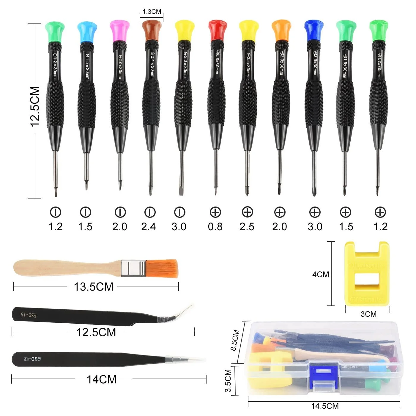 Набір викруток Drado 15 шт. Міні-набір отв. для ремонту Годинниковий отв. для електронних продуктів, фото №7
