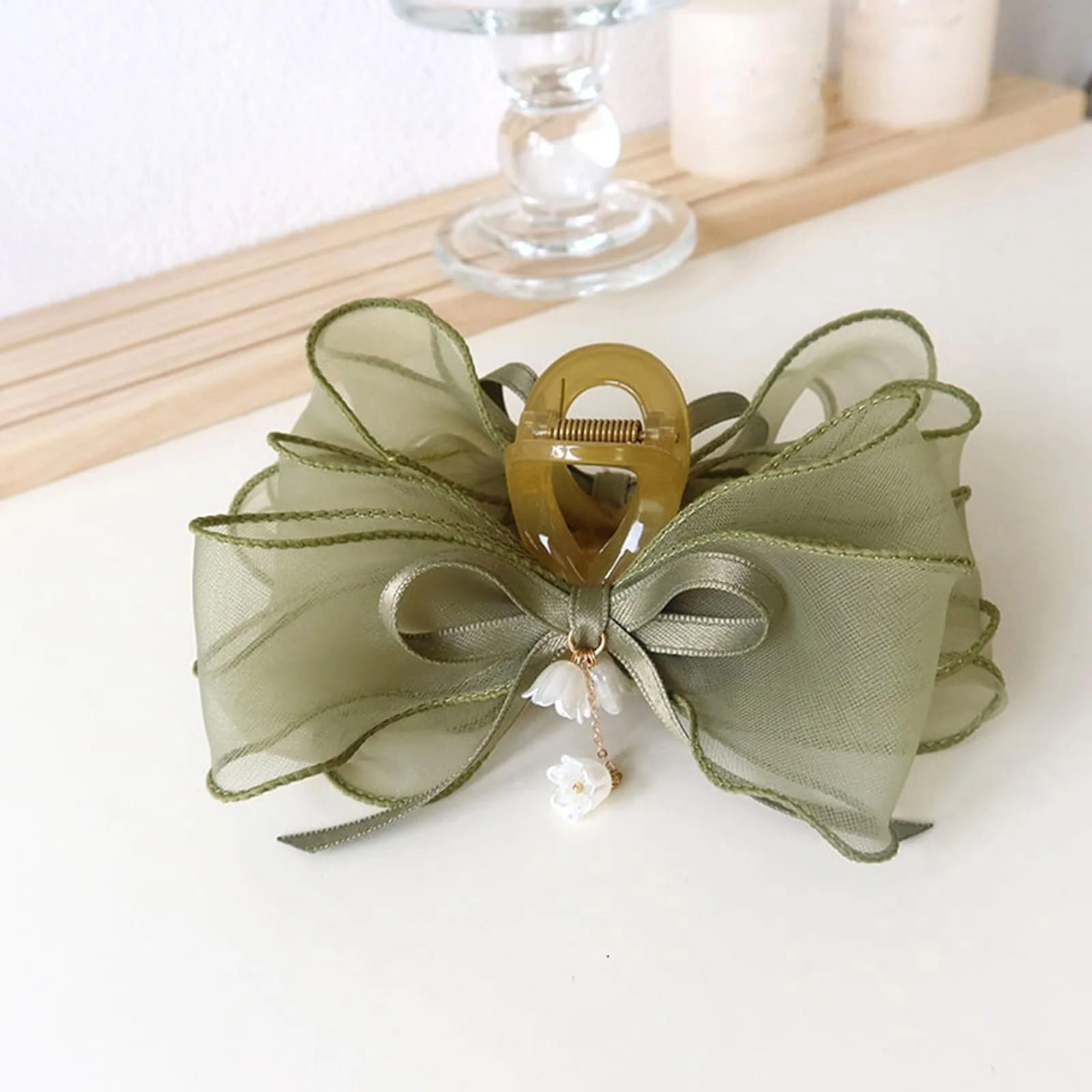 Заколка для волос Бант принцессы из тюля, зеленая, сильная фиксация, для девочек, фото №8 Заколка для волос Бант принцессы из тюля, зеленая, сильная фиксация, для девочек, фото №8