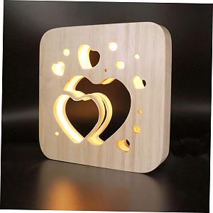 Светильник Housoutil 3D сердце деревянный бамбук цена на synthetic.ua - Фото 1 Светильник Housoutil 3D сердце деревянный бамбук synthetic.ua - Фото 1