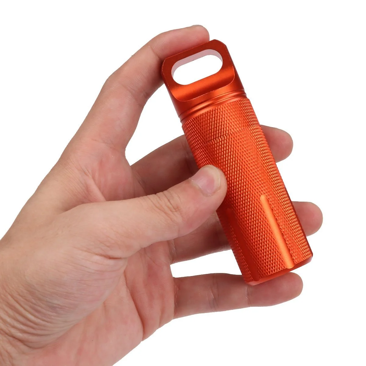Таблетниця iiniim Міні, брелок, алюміній, капсула для зберігання, аварійна, для спорту, кемпінгу, помаранчева, фото №6