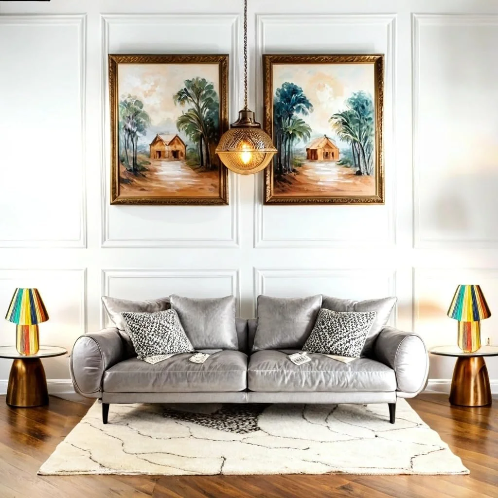 Настільна лампа Marrakech Morjan 40 см із рафії E27 Різнокольоровий, фото №5