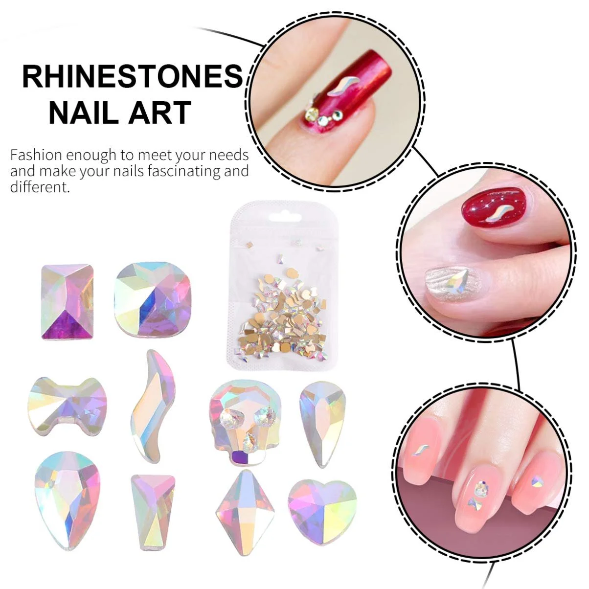Стразы Акриловые Бриллианты AB для ногтей 3D стекло 100 шт., фото №5 Стразы Акриловые Бриллианты AB для ногтей 3D стекло 100 шт., фото №5