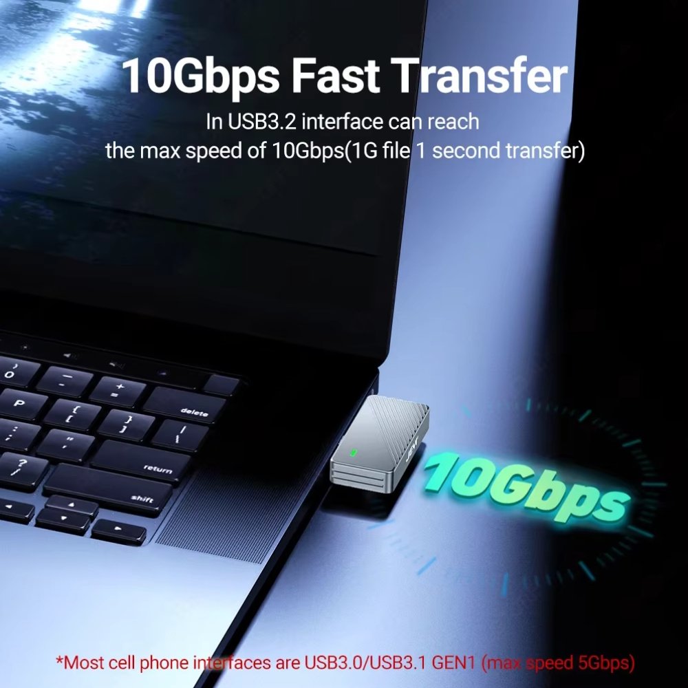 Зовнішній адаптер JEYI 2230L M.2 NVMe 2230 PCIe SSD to USB 3.2 Gray, фото №5