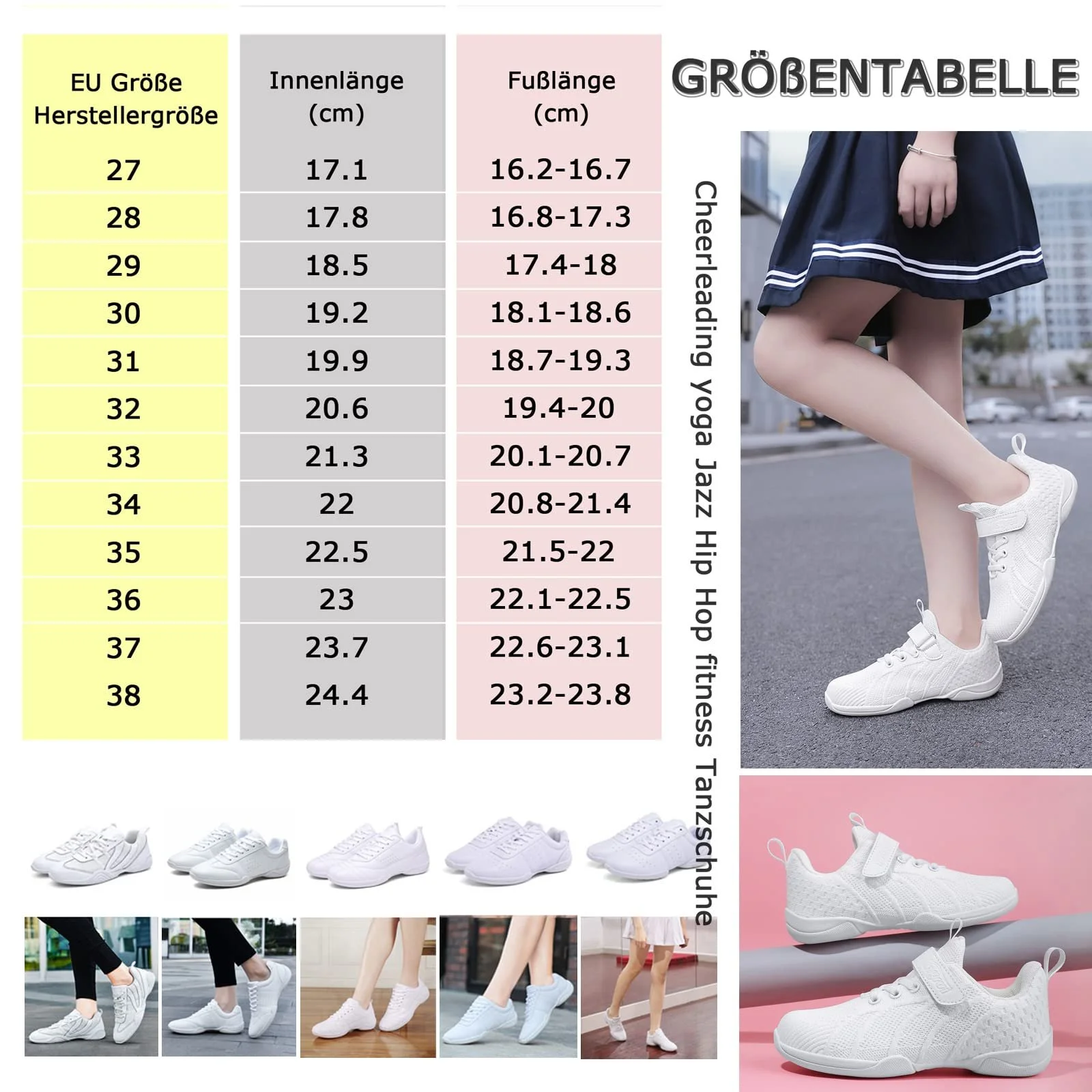 Кросівки для черлідингу і дівчаток DADAWEN, фото №2