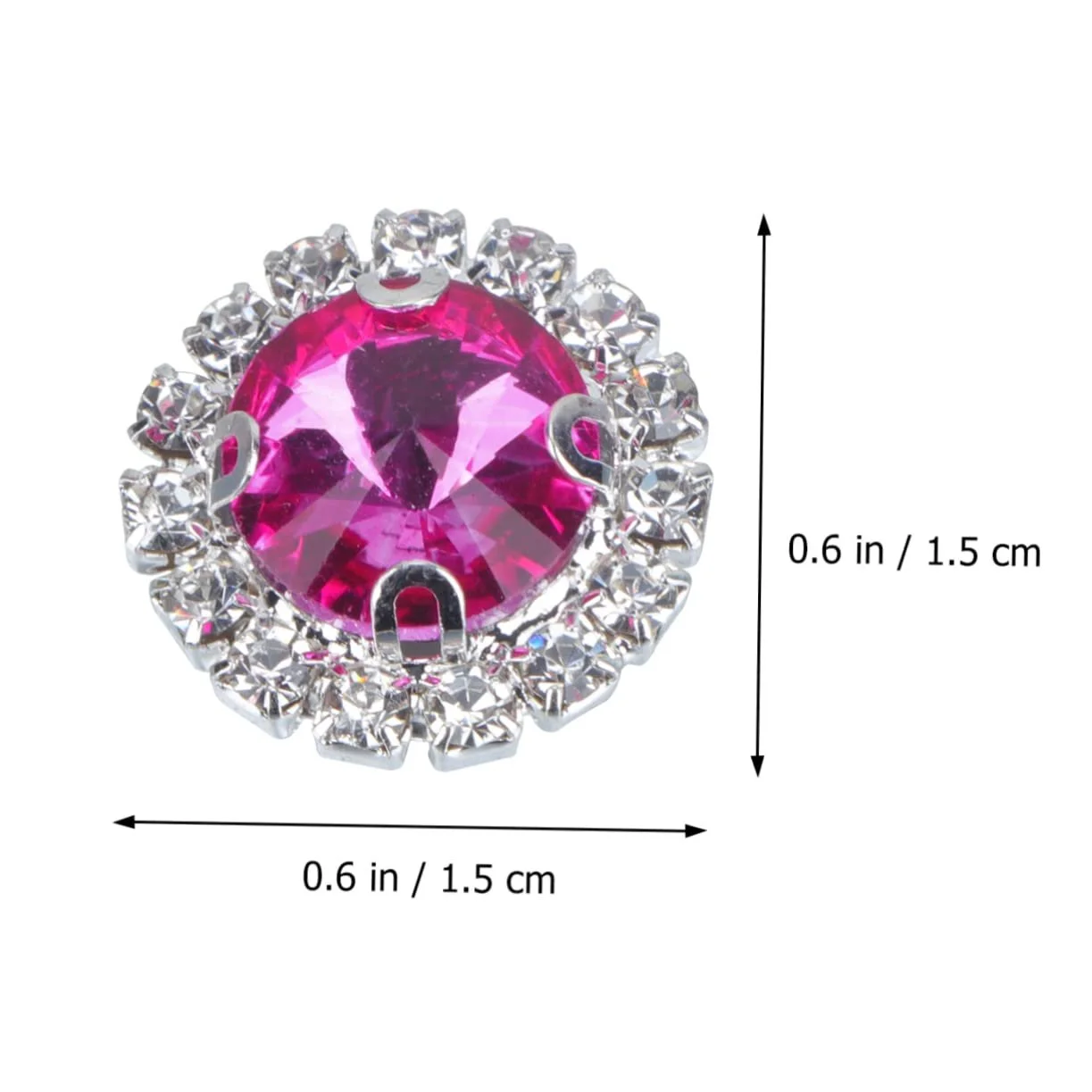 Стрази Круглі STOBOK 20 шт Рожеві, фото №9