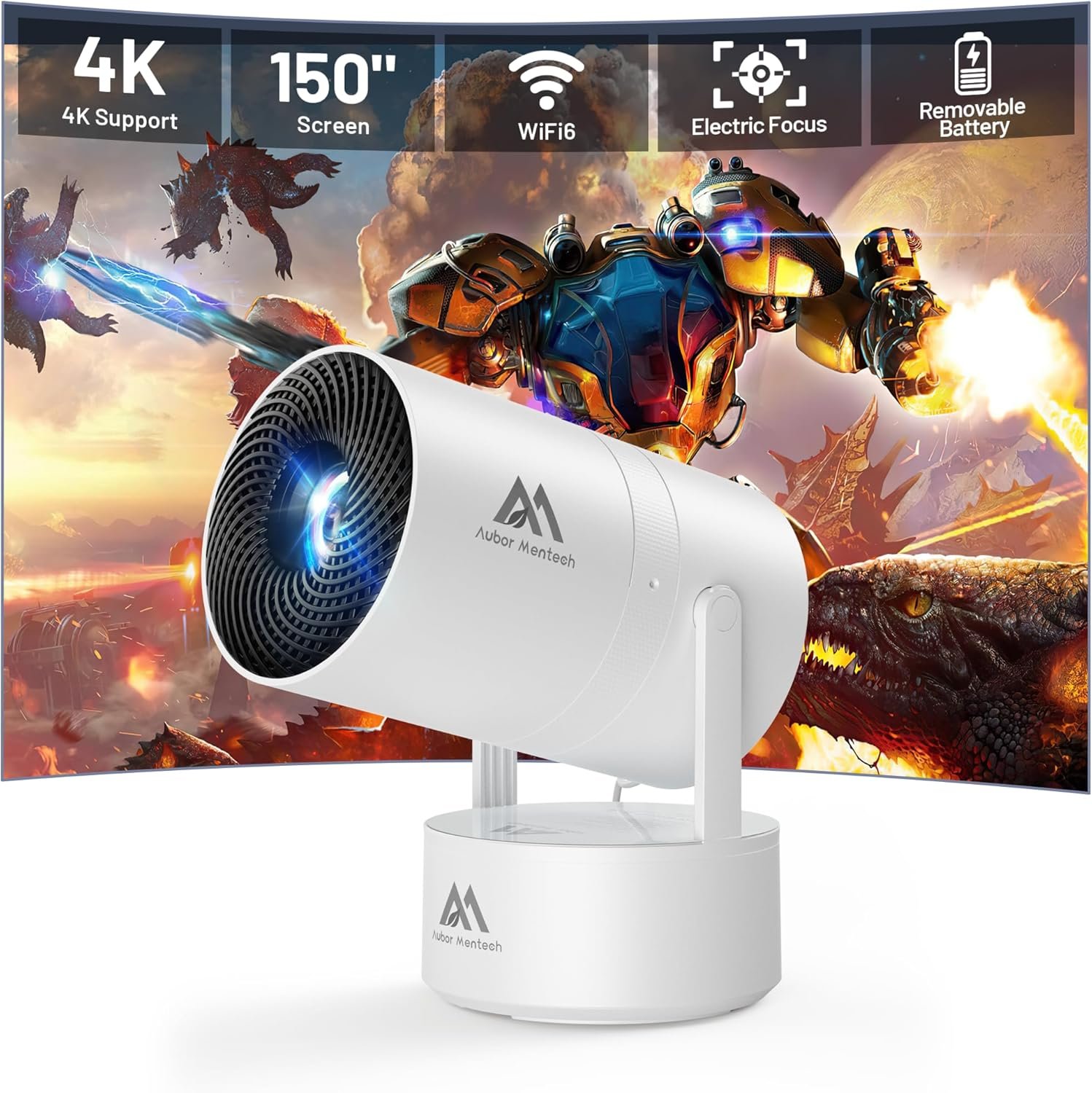 Проектор AUBOR MENTECH X3 4K Wi-Fi Bluetooth Android 11, фото №1