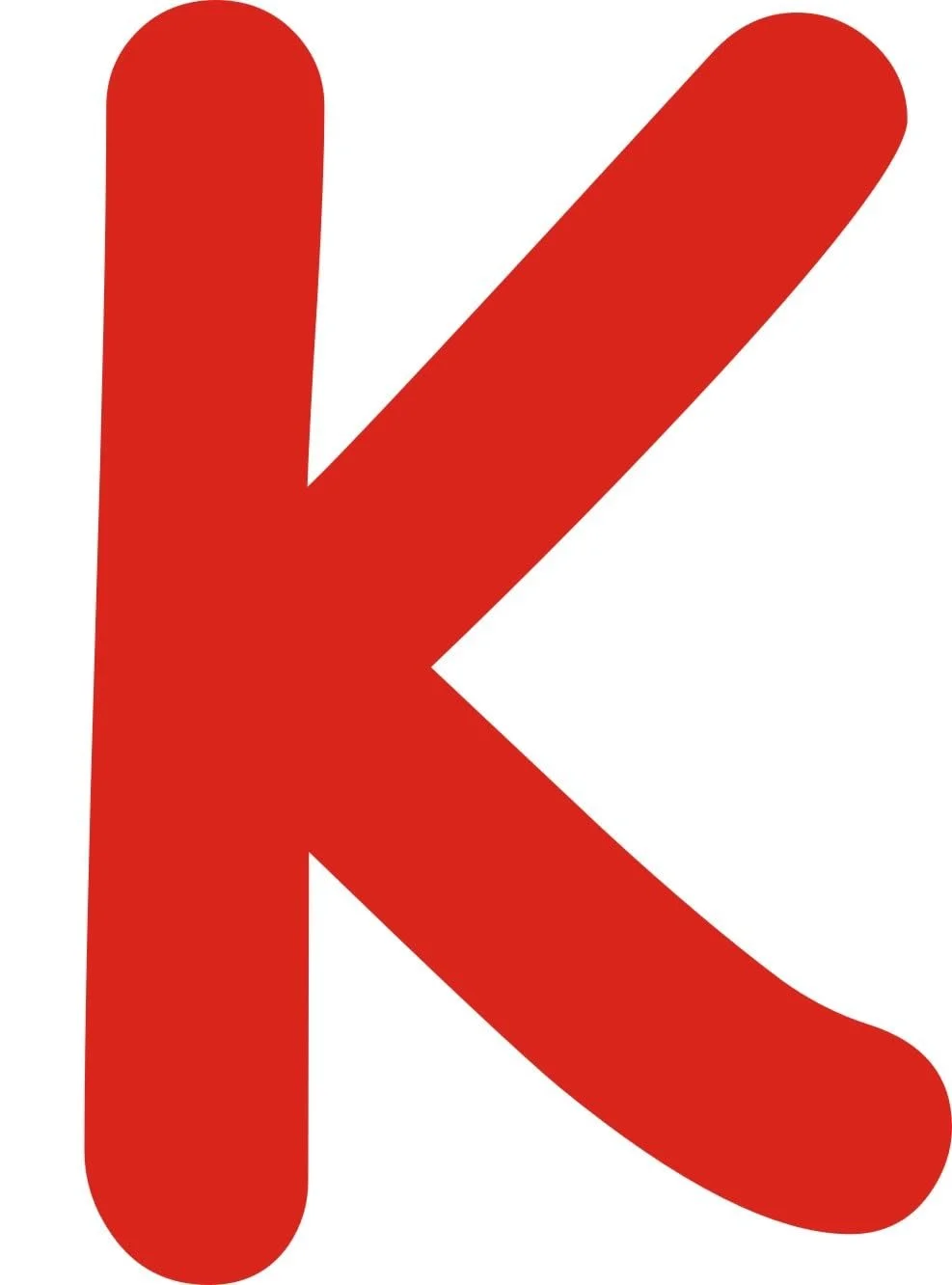 Наклейка Kleckerliese Alphabet Letters K 12 см самоклеюча для дитячої кімнати Червона, фото №1