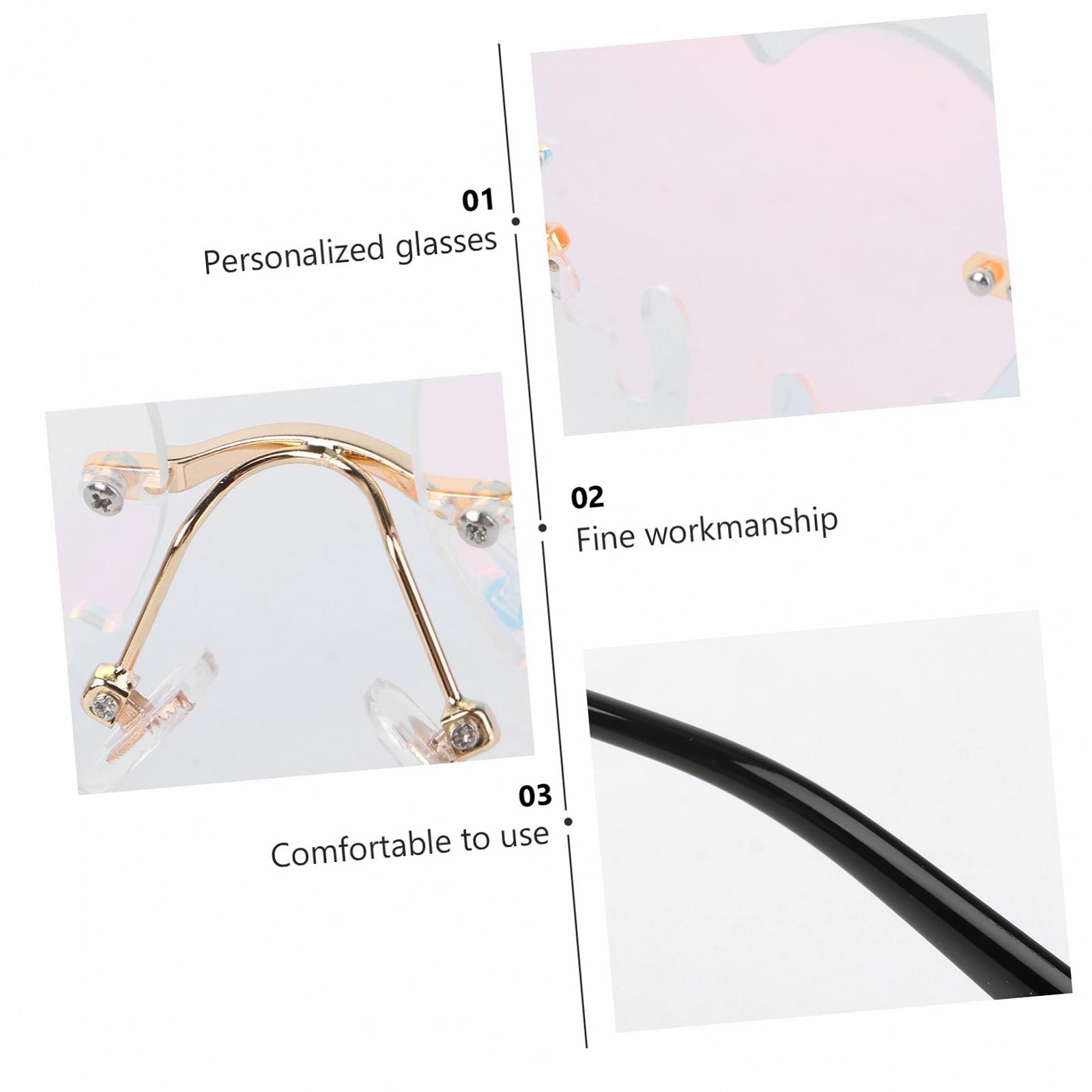 Сонцезахисні окуляри Крапля Любові PACKOVE Без оправи Серце Рожевий, фото №8