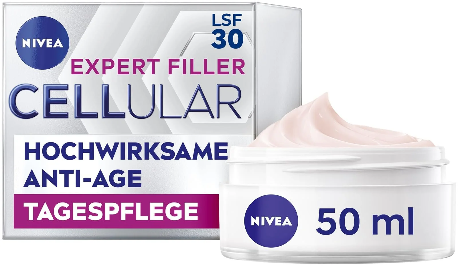 Денний крем для обличчя Nivea Hyaluronic Cellular Filler антивіковий з SPF 15, 50 мл, фото №1