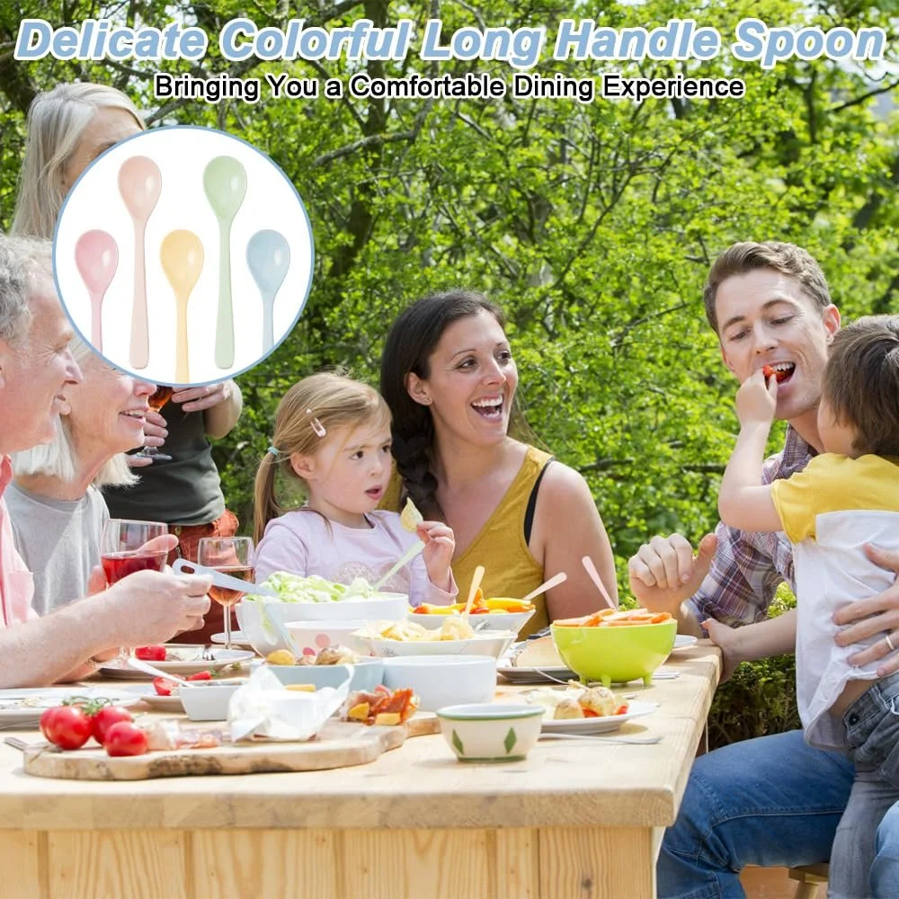 Набір довгих ложок 5 шт, різнокольорові, пластикові, фото №4 Набір довгих ложок 5 шт, різнокольорові, пластикові, фото №4