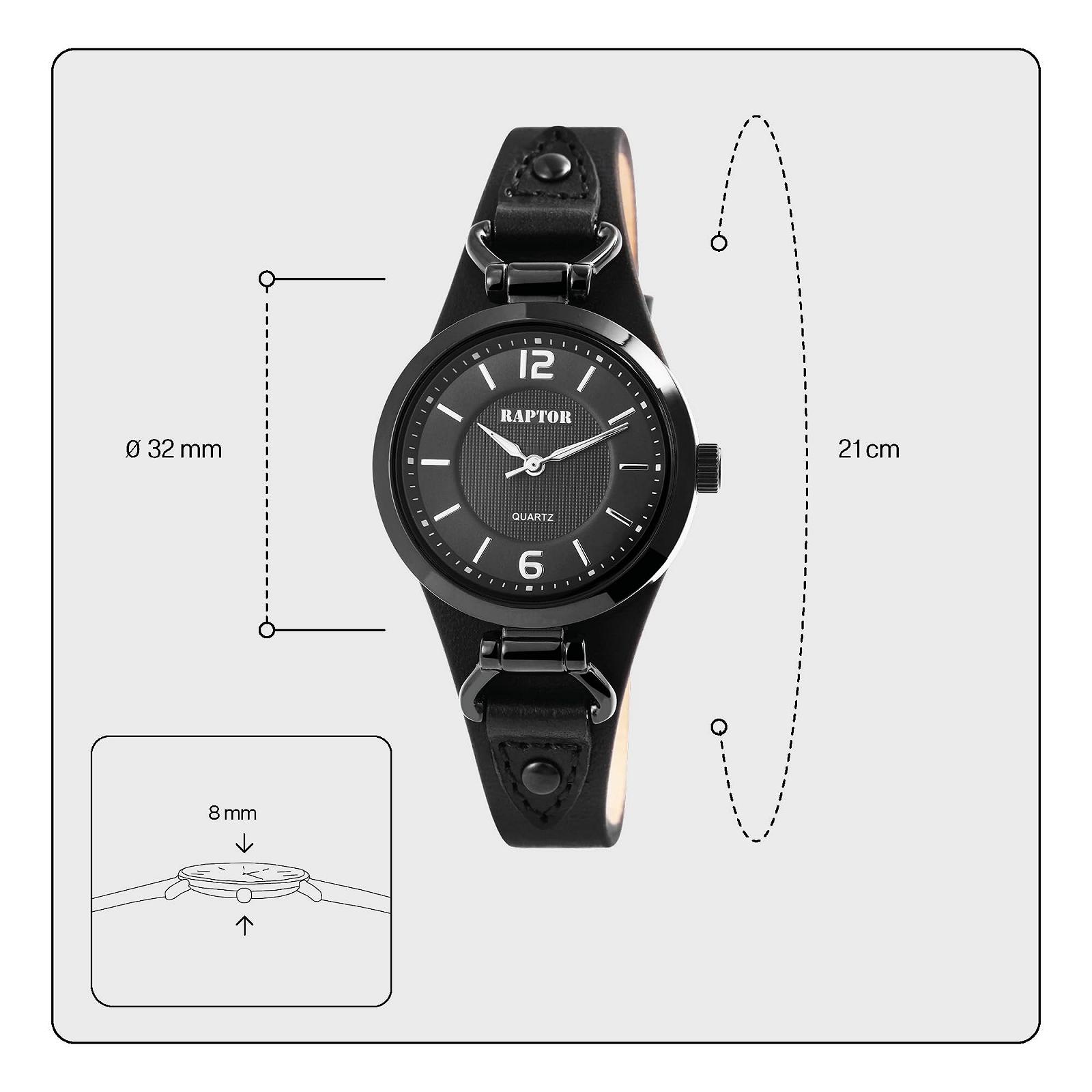 Часы Raptor Classic RA10148 Женские Кожаный Ремешок Люминесцентные Стрелки Аналоговые Кварцевые, фото №4