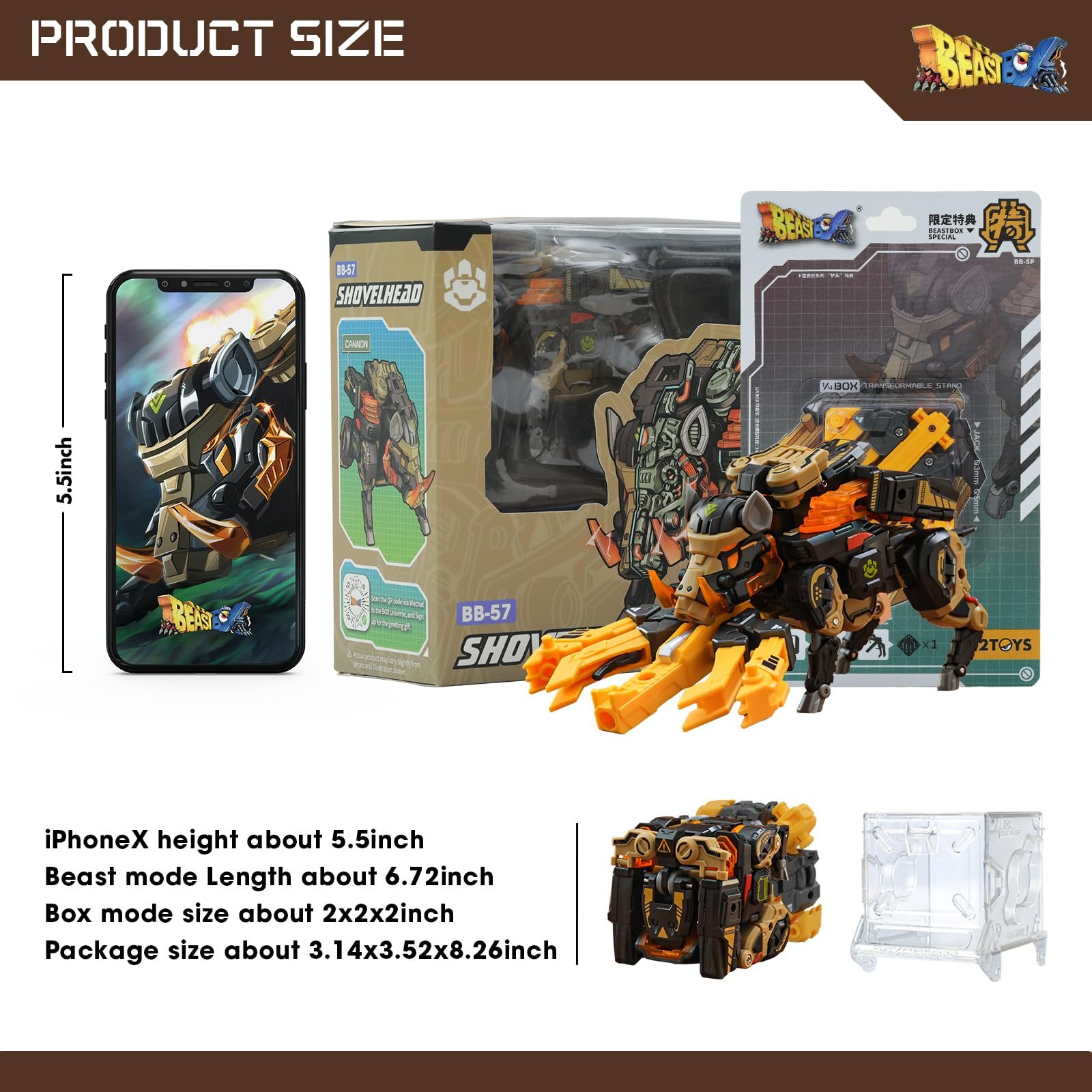 Трансформер 52TOYS BEASTBOX BB-57 Shovelhead з бонусом, різнокольоровий, фото №6