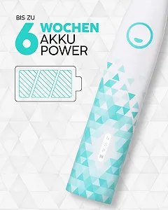 Електрична звукова зубна щітка happybrush Eco VIBE 3 40000 вібрацій/хв Білий/М'ятний synthetic.ua - Фото 1