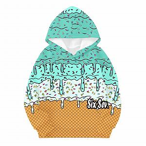 Худі з принтом морозива, м'який флісовий пуловер з довгими рукавами synthetic.ua - Фото 1